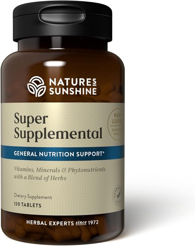 Nature's Sunshine Super Supplemental: Complete Multivitamin with Minerals Antioxidants &amp More for Nutritional Gaps Overall Health Immune &amp Energy Support. 120 Tabs
