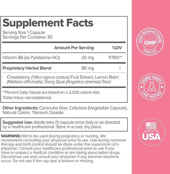 O Positiv FLO PMS Vitamins for Women 30 Servings (Pack of 2) - Proactive PMS Relief - Targets Hormonal Breakouts Bloating Cramps &amp Mood Swings with Chasteberry Vitamin B6 &amp Lemon Balm