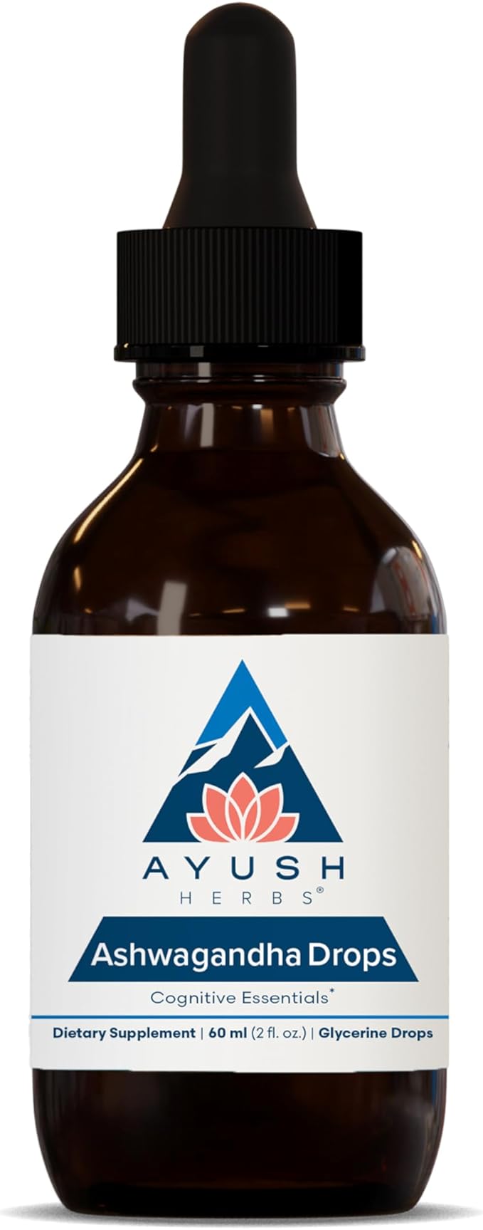 Ayush Herbs Ashwagandha Drops - Ashwagandha Alcohol-Free Drops for Adults Calming Daily Supplement for Focus &amp Attention with Organic Ashwagandha Lemon Flavor - 2 Fl Oz (80 Servings)