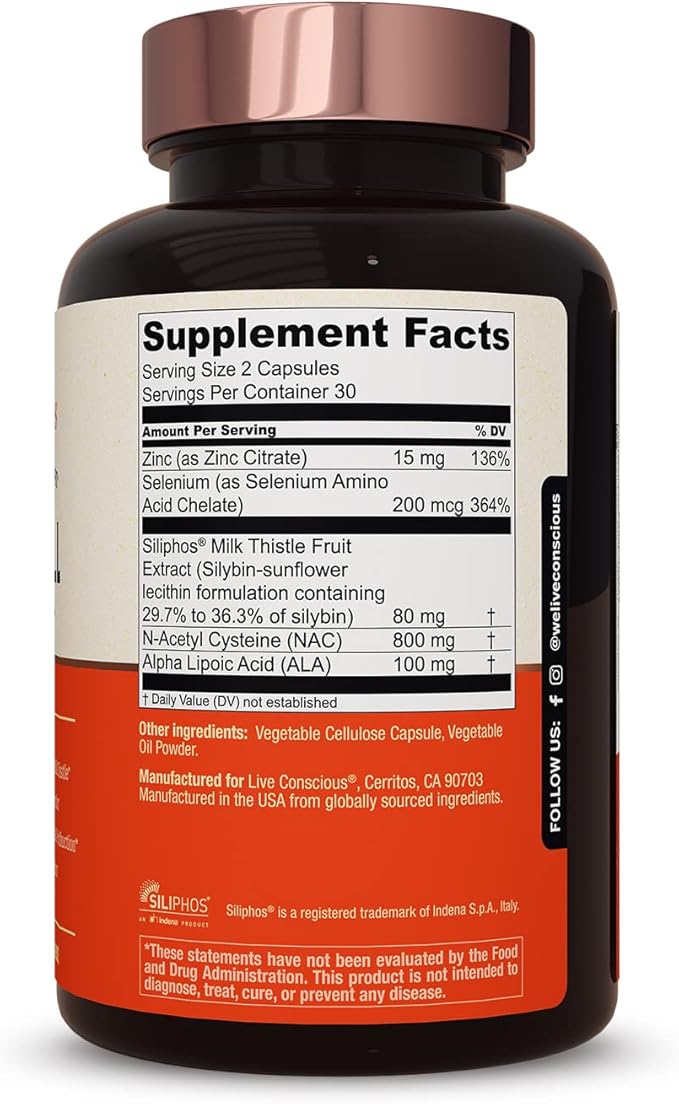 LiverWell Liver Cleanse Rejuvenation Metabolic Support - Liver Supplement for Liver Health w/Highly Bioavailable Milk Thistle Extract N-Acetyl Cysteine Alpha Lipoic Acid Zinc Selenium - 2 Pack