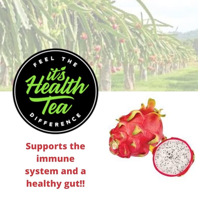 Dragon Fruit Pitaya Tea for Immune &amp Gut Health Support w/Dragon Fruit Pineapple and Much More! Loose Leaf 2oz with 30 Tea bags included!