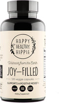 Joy-Filled Mood Support Supplement - 7 Herb Complex + St. Johns Worts (120 Ct) | Stress Relief Supplement with Rhodiola Rosea Eleuthero | Helps Calm The Mind &amp Body | 100% Plant-Based Happy Pills