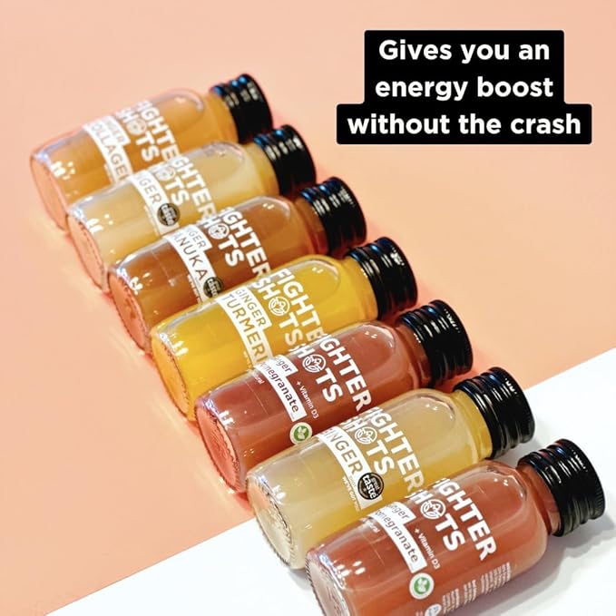 Ginger (12x60ml) | Award Winning Fresh &amp Fiery Shots | 27g of Cold Pressed Fresh Ginger Root for Immune Support | Boosts Energy | 100% Natural | No Nasties | A Perfect Pick Me Up