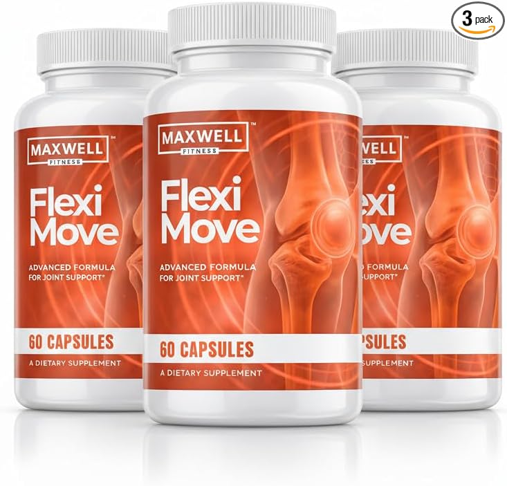 Flexi Move Advanced Supplement Support Pills - Maximum Strength All Natural Vitamins for Overall Health &amp Wellness 60 Capsules for 1 Month (3)