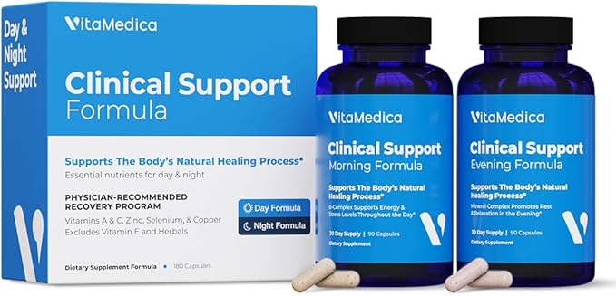 VitaMedica Clinical Support Formula - Supports Wound Healing &amp Bruising - Pre &amp Post-Op Surgery Essential &amp Injury Recovery Multivitamin Supplement