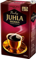 Paulig Juhla Mokka - Dark Roast - Fine Grind - Filter Blend Ground Coffee - Bag 500g (Finland) (12 Bags (Save 50%))