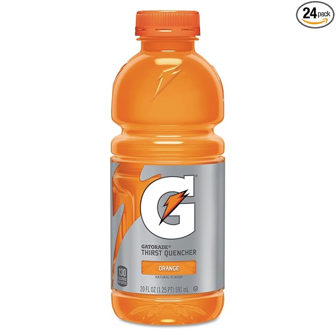 Gatorade Sports Drink Wide Mouth 20 Oz Bottles Orange 480 Fl Oz (Pack of 24)