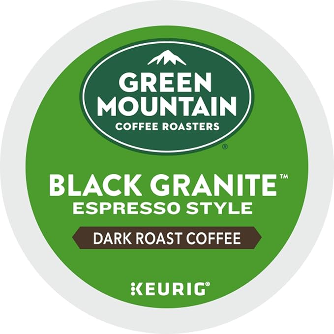 Green Mountain Coffee Roasters Black Granite Keurig Single Serve K-Cup Pods Espresso Style Dark Roast 60 Count (6 Packs of 10)