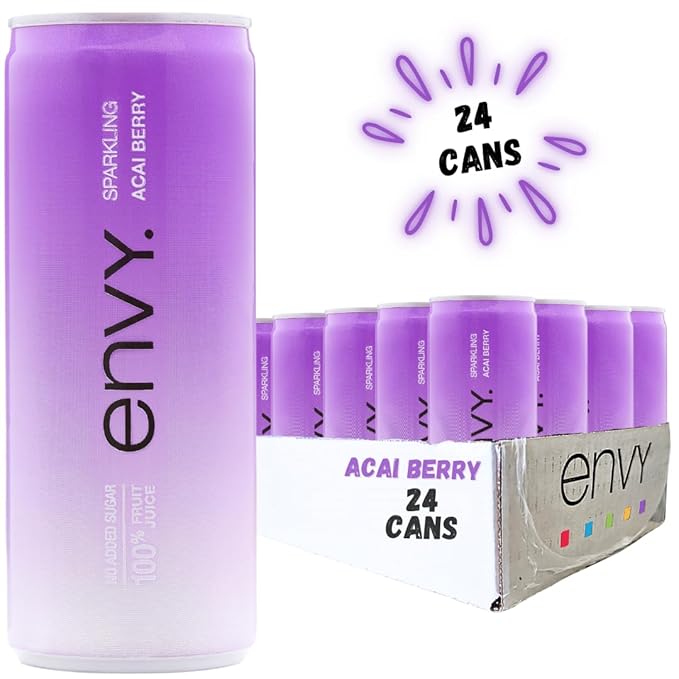 Envy Sparkling 100% Fruit Juice Acai Berry 8oz (Case of 24)