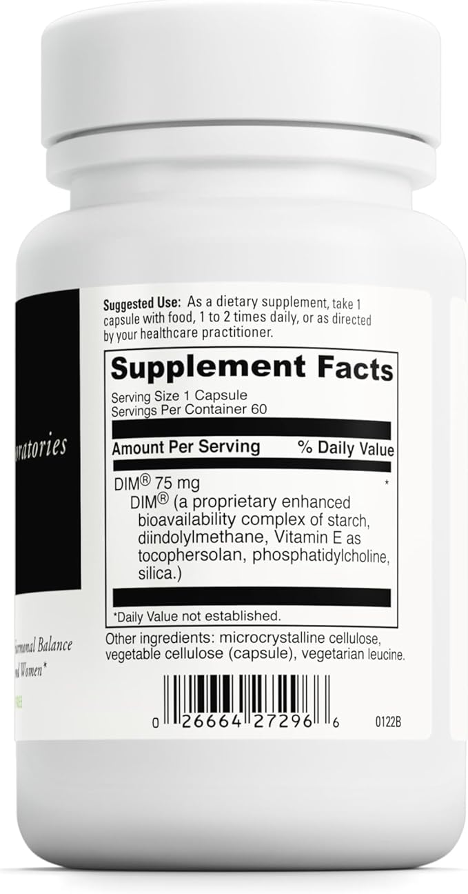 DAVINCI Labs DimPro - Dietary Supplement to Support Hormonal Balance in Men &amp Women &amp Healthy Weight Management* - with Vitamin E and More - Vegetarian - Soy-Free - Gluten-Free - 60 Capsules