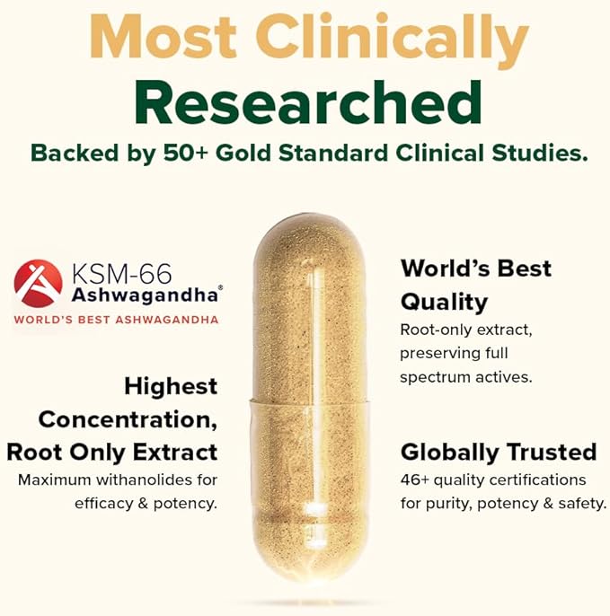 VAHDAM Ashwagandha Supplement 1800mg with Ashwagandha Root Extract and L-Theanine | Support Stress Relief Mood and Sleep | 90 Capsules