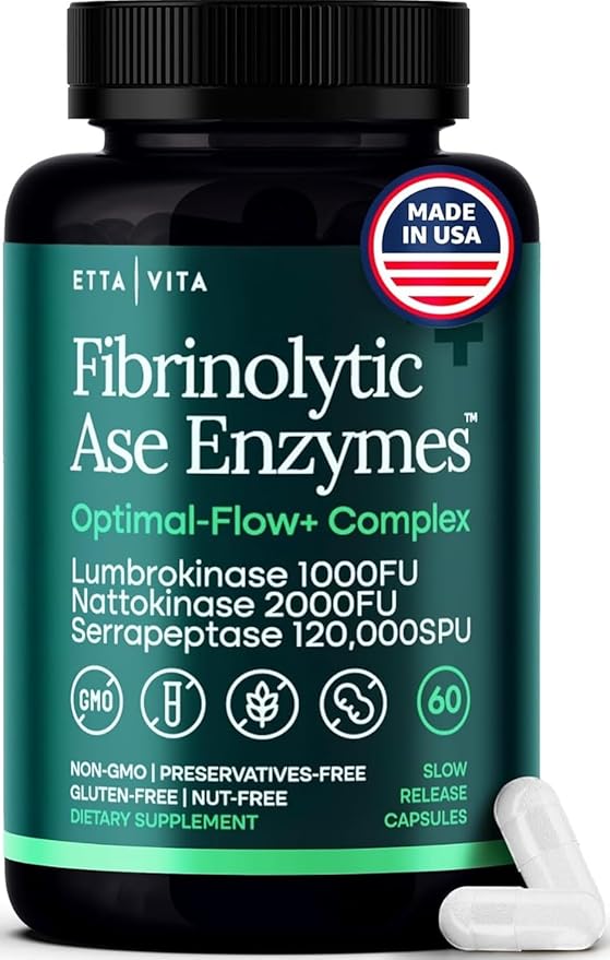 Potent Nattokinase 4000 FU Serrapeptase 240000 SPU Lumbrokinase 2000 FU Supplement - Proteolytic Enzymes Capsules for Energy Support Digestion Detox Cognition &amp Gut Health for Men &amp Women