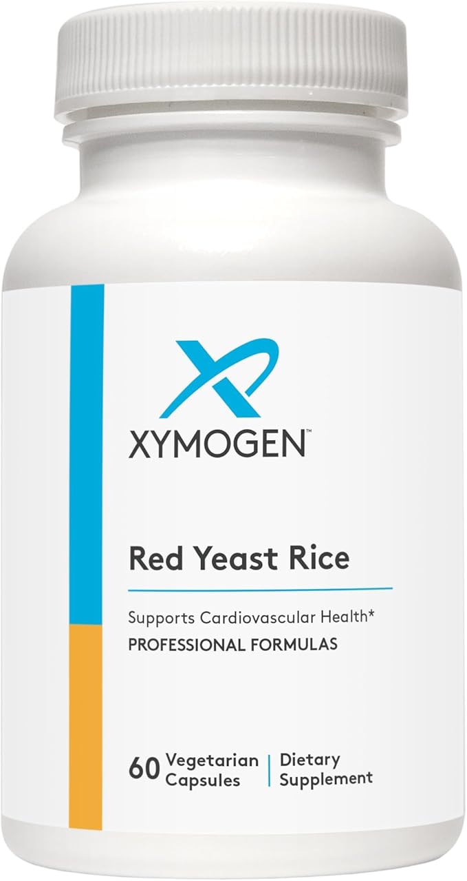 XYMOGEN Yeast Rice - Heart Health &amp Cardiovascular Support - Maintain Healthy Blood Lipid &amp Cholesterol Levels - Monacolin K &amp Citrinin-Free - Vegetarian Non-GMO &amp Gluten Free - 60 Ca