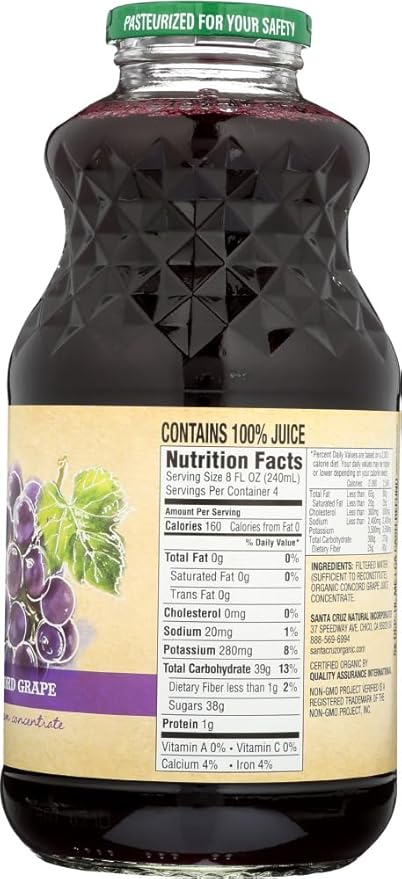 Santa Cruz Juice Grape Concord Org