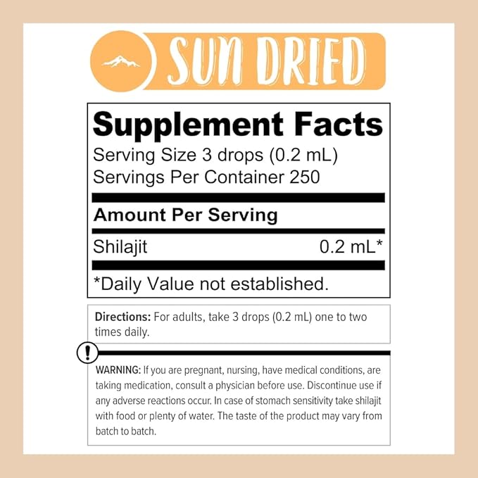 Pure Himalayan Shilajit ® Sun Dried Liquid Drops - Immune Support Supplement Energy Boost Detox Cleanse Anti-Aging and Wellness - Natural Trace Minerals &amp Fulvic Acid Complex (50ml Pack of 1)