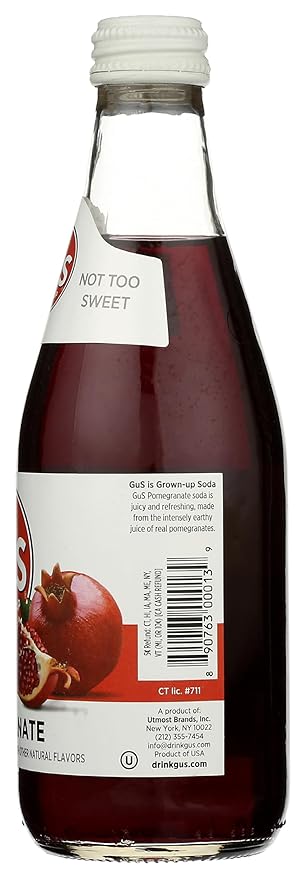 GuS - Grown-up Soda Dry Pomegranate Drink 12 Fluid Ounce (Pack of 12)