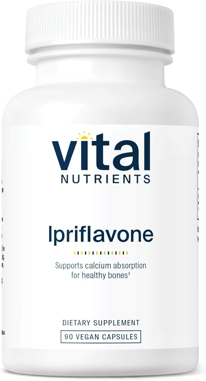Vital Nutrients Ipriflavone 600mg - Isoflavone Support for Healthy Bones and Calcium Absorption - Gluten Dairy Soy Free - Non-GMO - 90 Capsules