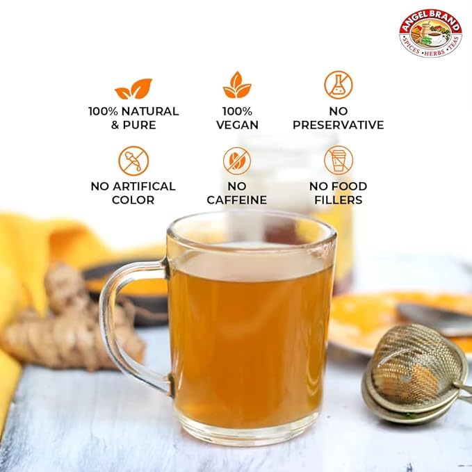 Angel Brand Turmeric Powder Tea Bags 20 – Pack of 3 | Turmeric Powder with Slightly Bitter Notes &amp Subtle Hints of Ginger &amp Peppery Spice