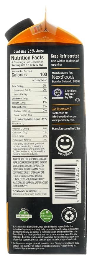GoodBelly Mango Probiotic Juice 32 oz
