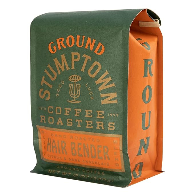 Stumptown Coffee Roasters Medium Roast Ground Coffee - Hair Bender 12 Ounce Bag Flavor Notes of Citrus and Dark Chocolate (Pack of 3)