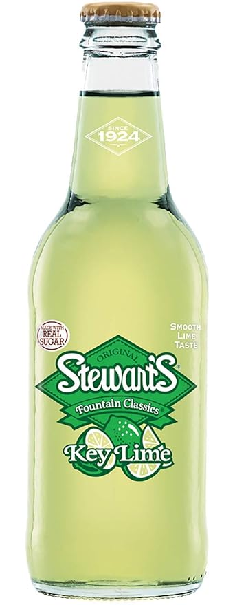 Stewarts 12 oz Glass Bottle Soda (6 Pack Total of 72 Oz) (Key Lime Soda)