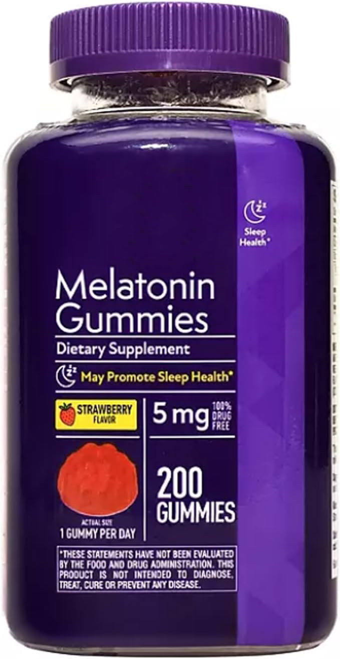 Melatonin 5mg Gummies - Natural Strawberry Flavor - 200 ct