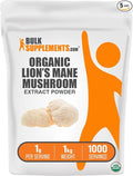 BulkSupplements.com Organic Lion's Mane Mushroom Extract Powder - Lions Mane Supplement Powder Lion's Mane Extract - Mushroom Supplement 1000mg per Serving 5kg (11 lbs) (Pack of 5)