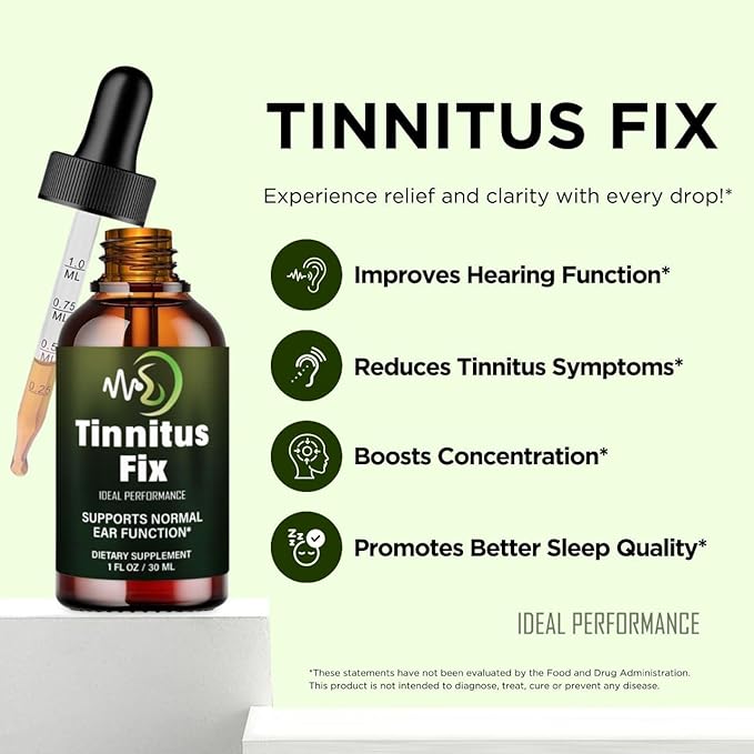 Tinnitus Fix Drops Official TinnitusFix Tinnitus Relief for Ringing Ears Advanced Ear Health Support Supplement Liquid Drop All Natural for Healthy Ringing Ear Tinnitus Fix Dropper Reviews (3 Pack)