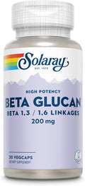 SOLARAY Beta Glucan Supplements - Immune Support - Heart and Digestive Support with Beta Glucan Fiber from Baker's Yeast - High Potency 60-Day Guarantee - 30 Servings 30 VegCaps