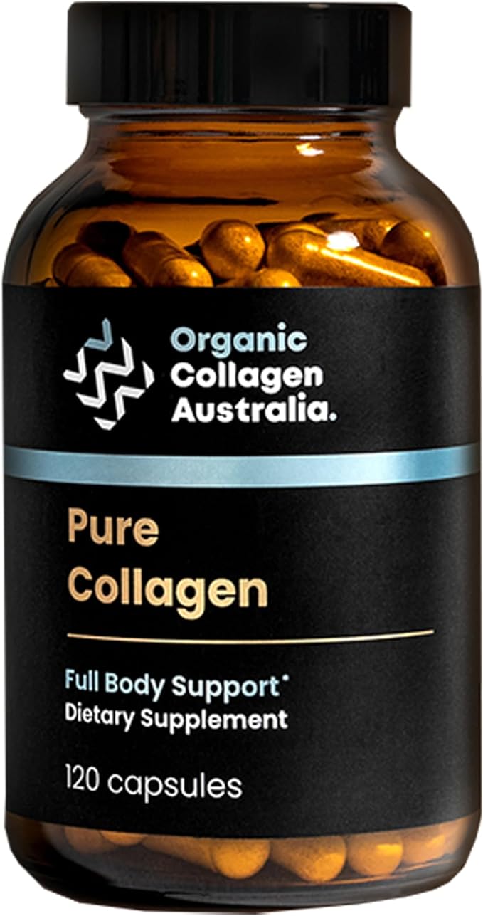 Organic Collagen Australia Pure Hydrolyzed Collagen Capsules – Bioavailable for Skin Elasticity Hair Health and Joint Support – Grass-Fed Pasture-Raised Paleo &amp Keto Friendly (120 Caps)