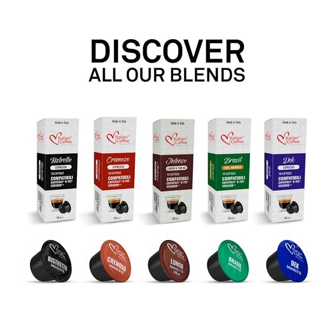 ITALIAN COFFEE FOR ESPRESSO LOVERS Italian Coffee capsules compatible with Verismo CBTL Caffitaly K-fee systems (80 pods RISTRETTO blend)