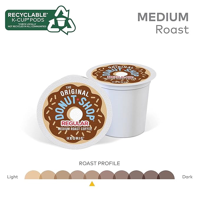 The Original Donut Shop Regular Single-Serve Keurig K-Cup Pods Medium Roast Coffee Pods! wx-uj-19855