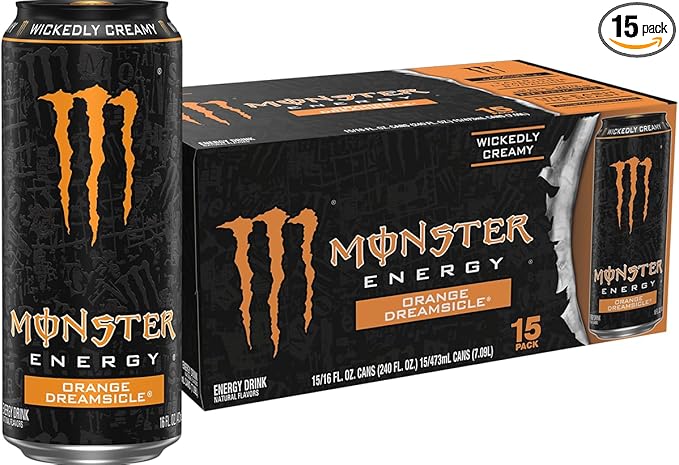 Monster Energy Orange Dreamsicle Energy Drink 16 Ounce (Pack of 15)