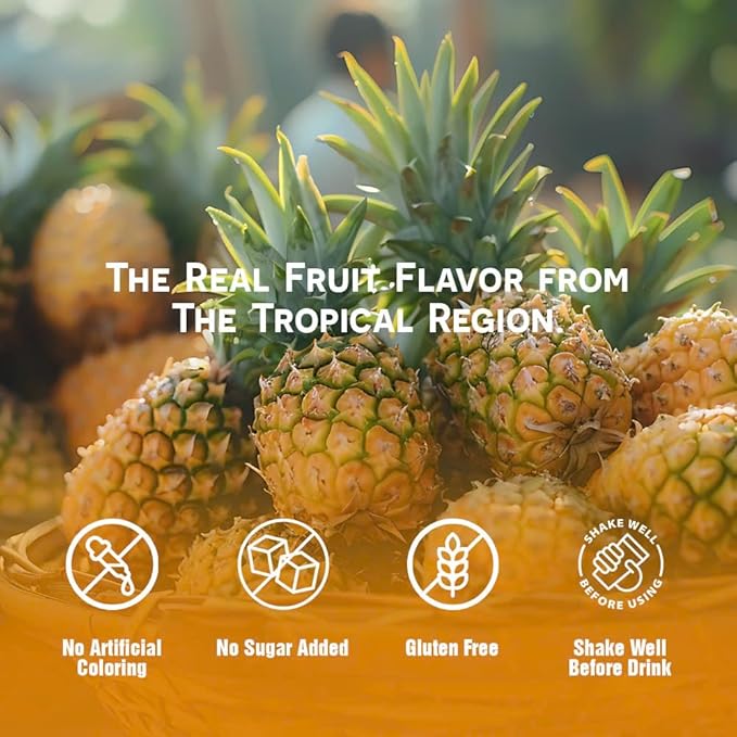 Vinut 100% Pure Pineapple Juice – Refreshing Tropical Fruit Juice Not From Concentrate All-Natural No Added Sugar 16.9 fl oz 12 Pack