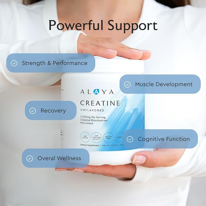 Alaya Multi Collagen Powder (40 Servings) &amp Micronized Creatine Monohydrate (5 g) Bundle – Unflavored Non-GMO Supplements for Muscle Energy Skin Hair &amp Joint Support