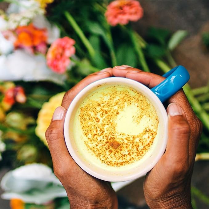 Banyan Botanicals Turmeric Milk – Organic Turmeric Latte Mix with Ashwagandha &amp Cardamom – Instant Caffeine Free Golden Milk with Maple Sugar – 4.3 oz 26 servings –Non GMO Sustainably Sourced Veg