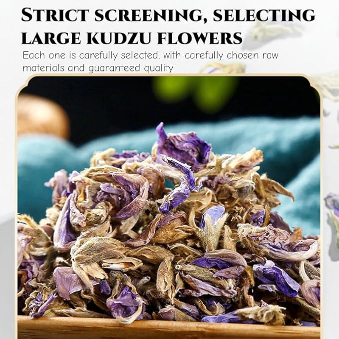 JINQI Kudzu flower Tea Ge Hua 葛花 3.52oz/100g (1.76oz/50g*2) Pueraria Lobata Flower Ge Scented Skin Care Flower Holiday Gifts Tea Gifts