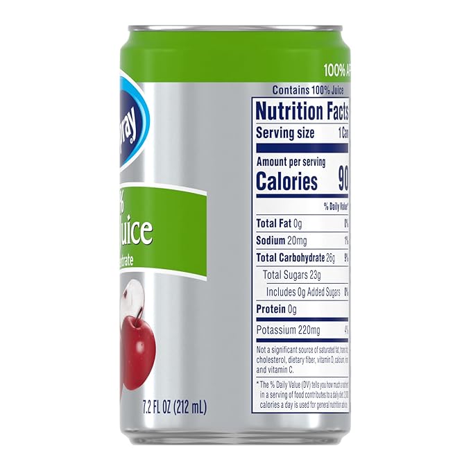 Ocean Spray 100% Apple Juice 7.2 oz Cans (Pack of 24)