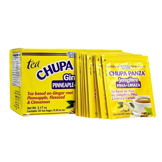 2 Pack Improved Formula Tea CHUPA GRASS &amp PANZA - Tea Based Ginger Gotu Kola &amp Cinammon Pineapple Jengibre (30 Tea Bags/0.10 oz Each)