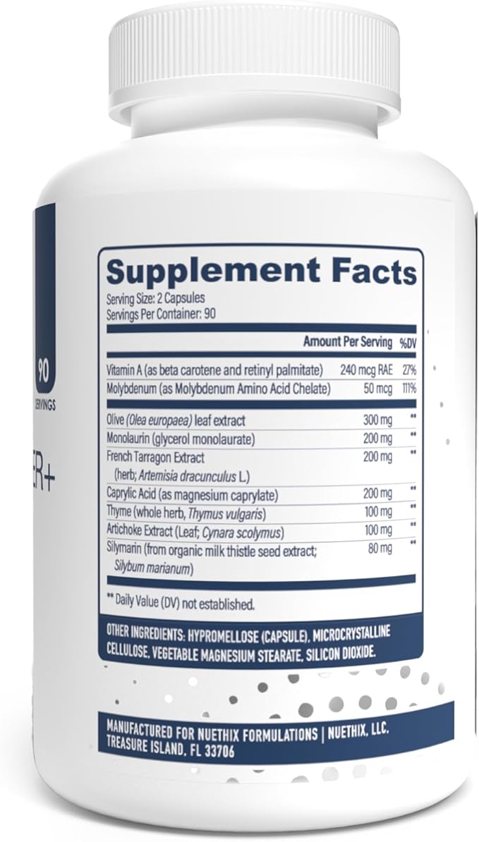 NuEthix Formulations Gut Defender+ Microbiome Balance Dietary Supplement 180 Capsules 90 Servings