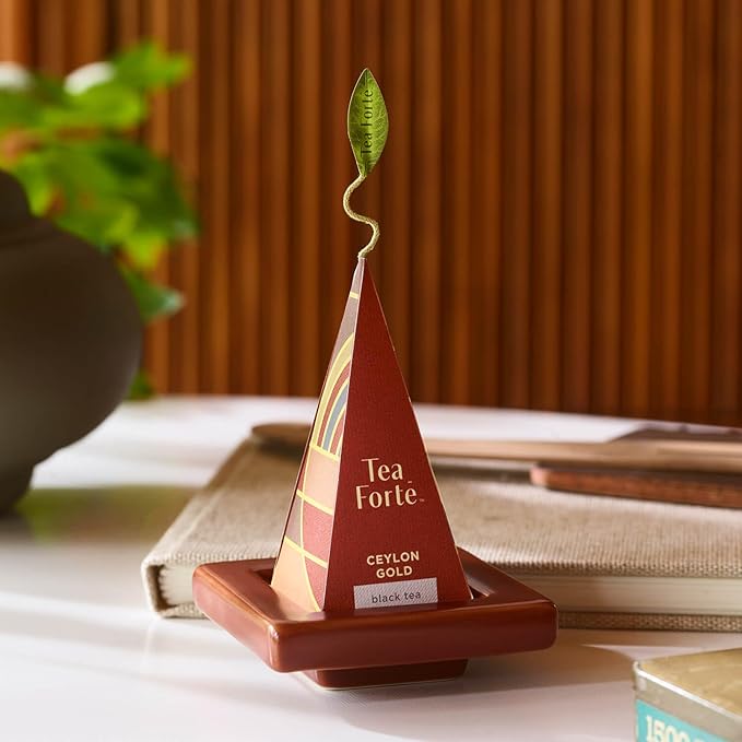 Tea Forte Premium Presentation Box Gift Set Sampler 20 Count Assorted Blends Individually Wrapped Handcrafted Pyramid Infuser Bags Frank Lloyd Wright