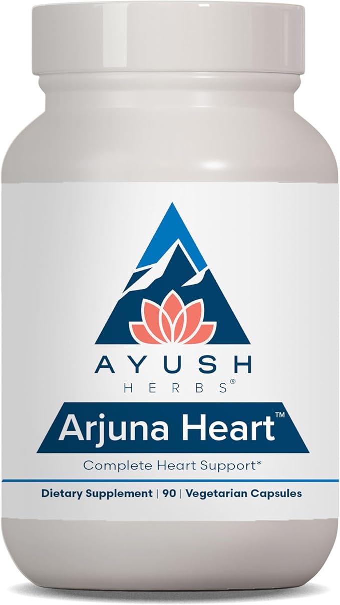 Ayush Herbs Arjuna Heart - Complete Heart-Support Supplement Natural Arjuna Magnesium &amp CoQ10 Formula for Women &amp Men - 90 Vegetarian Caplets (1 Count)