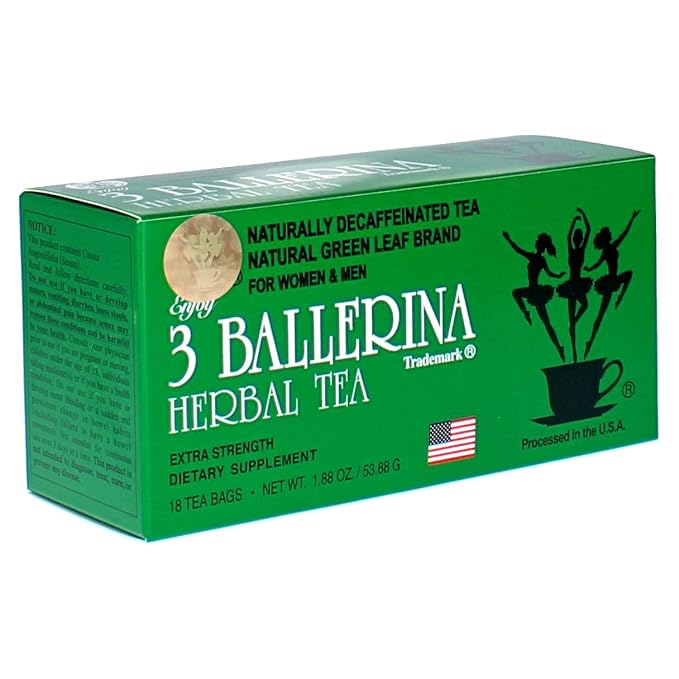 3 Ballerina Diet Tea Extra Strength for Men and Women (6 Boxes x 18 Bags)