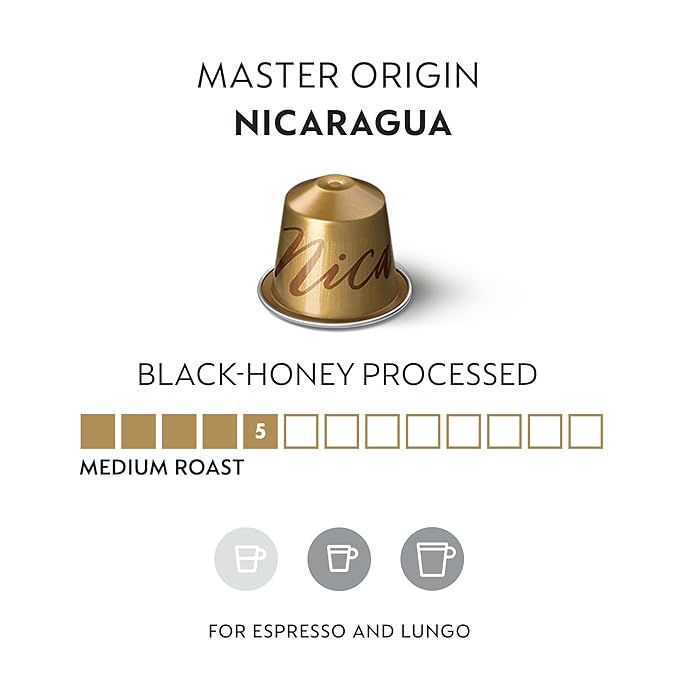 Nespresso Capsules Original Line Nicaragua Master Origin Medium Roast Coffee 50 Count Coffee Pods