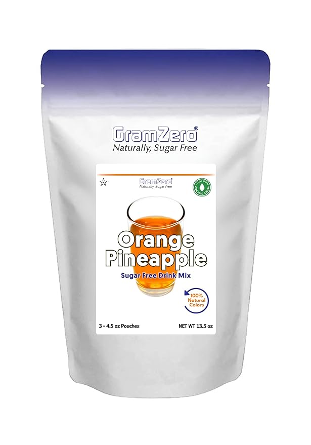 GramZero Orange Pineapple Zero Calorie Sugar Free Drink Mix Great For Nutrition Club Loaded Tea Stevia Sweetened