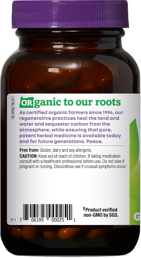 Oregon's Wild Harvest Burdock Organic Traditional Herbal Supplement Non GMO and Gluten Free | Vegan Capsules 90 Count