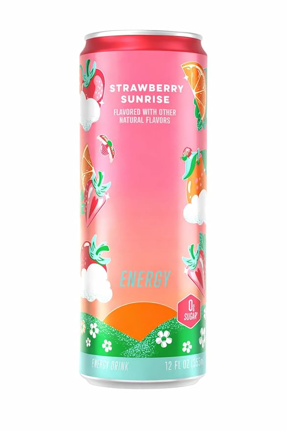 Alanni Sugar Free Energy Drink Variety Pack – Clean Energy Zero Calories 12 Fl Oz Cans - Strawberry Sunrise Winter wonderland Pumkin Cream (Pack of 5)
