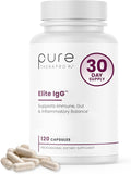 Pure Therapro Rx Elite IgG Immunoglobulin Supplement 120 Caps - Gut Health &amp Immune Support 1100 mg IgG IGA &amp IgM Sunflower Lecithin | Dairy &amp Gluten Free Colostrum Supplement Alternat