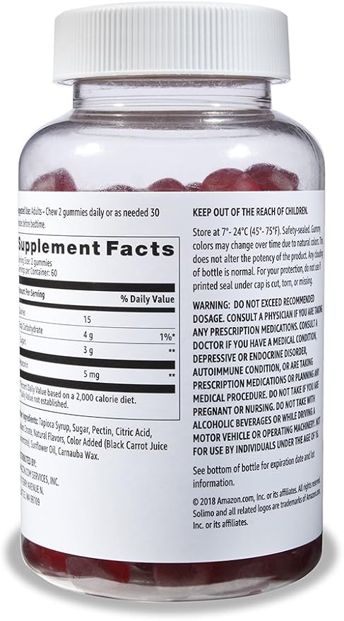 Amazon Basics Melatonin and Vitamin D3 Gummies Bundle (2 Packs)
