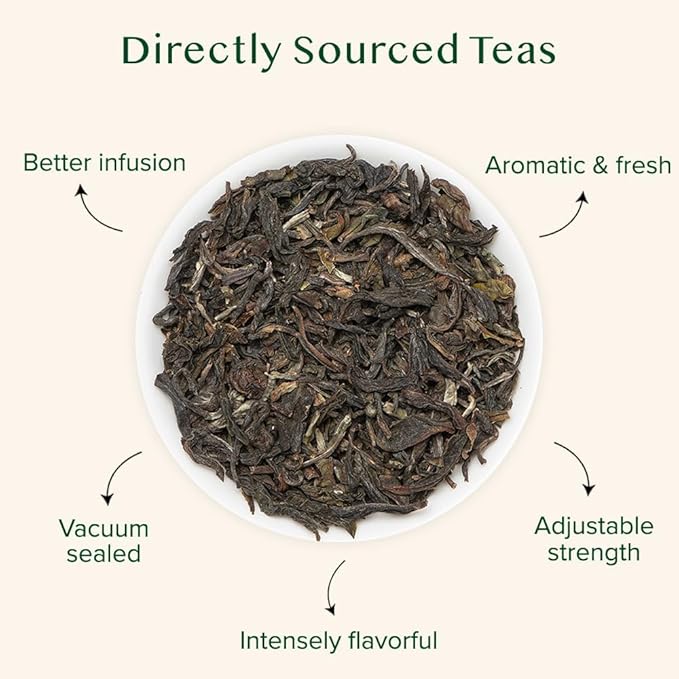 VAHDAM First Flush Darjeeling Tea - 170+ Cups (340g/12oz) Loose Leaf Black Tea - Flowery Aromatic &amp Delicious | Mellow &amp Fragrant | Vacuum Sealed Pack